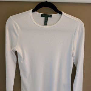 Ralph Lauren Long Sleeve White Top - Small Petite